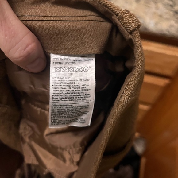 Size 8 Italian wool straight leg pants, cinnamon brown - Picture 3 of 4